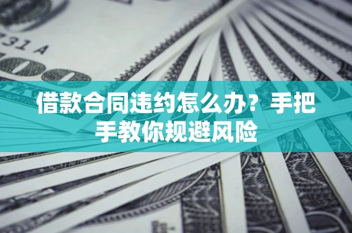武汉借款合同违约怎么办？手把手教你规避风险