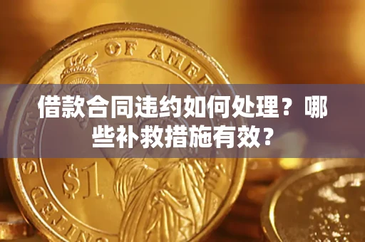 武汉借款合同违约如何处理？哪些补救措施有效？