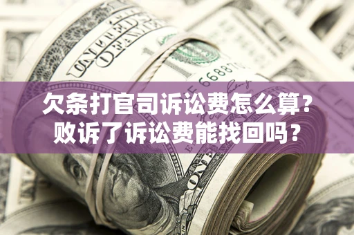 武汉欠条打官司诉讼费怎么算？败诉了诉讼费能找回吗？