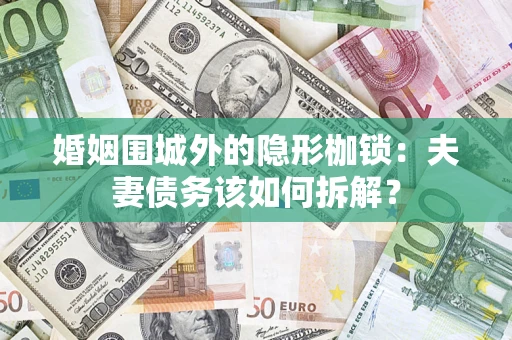 武汉婚姻围城外的隐形枷锁：夫妻债务该如何拆解？